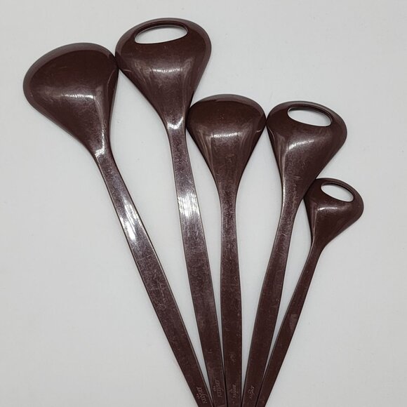 MCM German Kayser Melamine Kitchen Utensil Spoons Set of 6 Brown - Picture 5 of 6